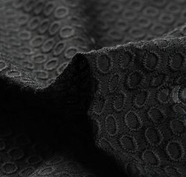 Krajka madeira výšivka na plátně ovály černá