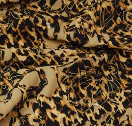 Efektní šifon gepard/květy