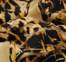 Efektní šifon gepard/květy