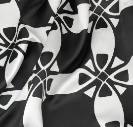 Látka jemný satén černobílý vzor II.jakost