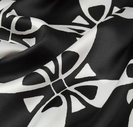Látka jemný satén černobílý vzor II.jakost
