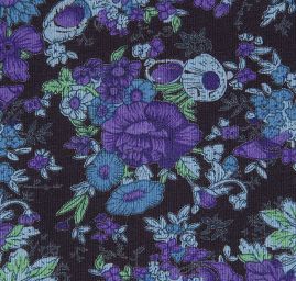 Úplet viskoza fialové drobné květy