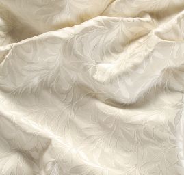 Žakárová látka silnější květinový motiv slonová kost