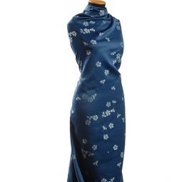 Žakárová látka květy tyrkys/sv.modrá II.jakost