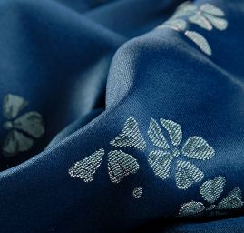 Žakárová látka květy tyrkys/sv.modrá II.jakost