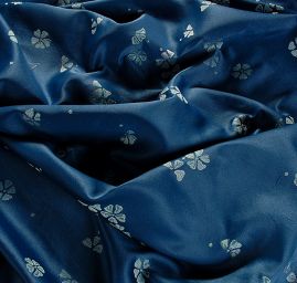 Žakárová látka květy tyrkys/sv.modrá II.jakost