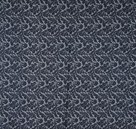 Riflovina žakárový květinový vzor modrý II.jakost