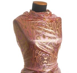 Efektní brokát hlavicový vzor zlatorůžový