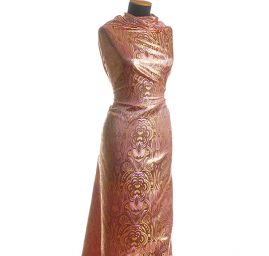 Efektní brokát hlavicový vzor zlatorůžový