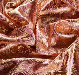 Efektní brokát hlavicový vzor zlatorůžový