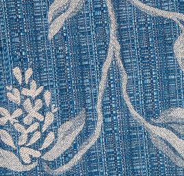 Dekorační látka Buret Plain Flower jeans