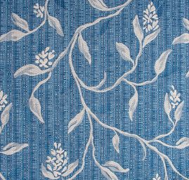 Dekorační látka Buret Plain Flower jeans