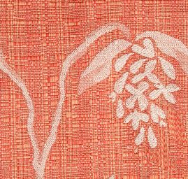 Dekorační látka Buret Plain Flower terracota