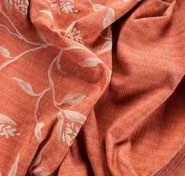 Dekorační látka Buret Plain Flower terracota