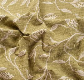 Dekorační látka Buret Plain Flower green apple