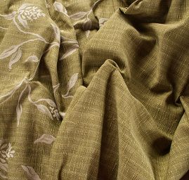 Dekorační látka Buret Plain Flower green apple