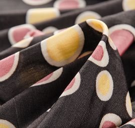 Úplet puntík žlutý/starorůžový II.jakost