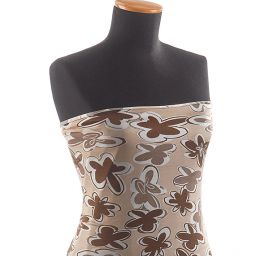 Úplet květinový motiv béžový