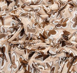 Úplet květinový motiv béžový