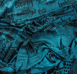 Úplet postavy/nápisy tyrkysovočerná