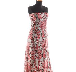 Úplet vzor květin smetanový/růžový