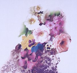 Satén kombinace motivu květin/krajky/zvířecího vzoru 