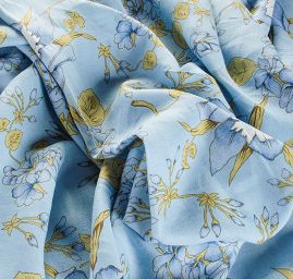 Lněná látka tisk motiv velkých květů