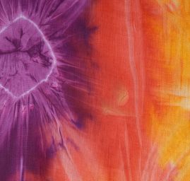 Batika kupón oranžová/červená/vínová