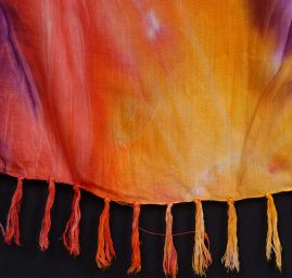 Batika kupón oranžová/červená/vínová