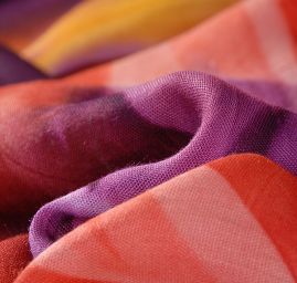 Batika kupón oranžová/červená/vínová