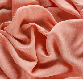 Len střední síly melírový smetanový/lososový