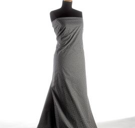 Bavlněná látka puntíky bílá/černá