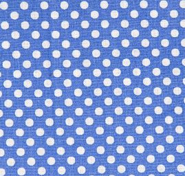 Bavlněná látka puntíky bílá/tm.modrá