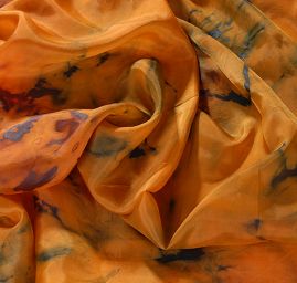 Batika letní viskozová látka skořice/temně zelená