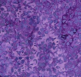 Viskozová látky batika květy fialová