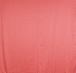 Satén tisk imitace hedvábí puntík bíločervený