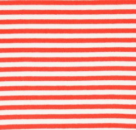 Bavlněná pletenina froté proužek červený/bílý
