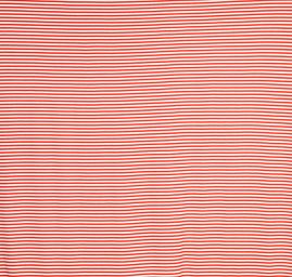 Bavlněná pletenina froté proužek červený/bílý