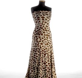 Úplet žoržetový zvířecí vzor světle hnědý