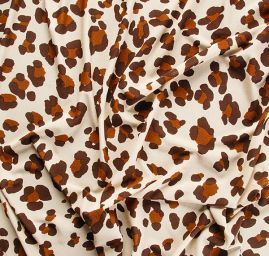 Úplet žoržetový zvířecí vzor světle hnědý