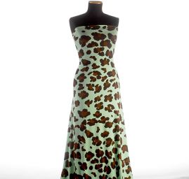 Úplet žoržetový zvířecí vzor jasně zelená