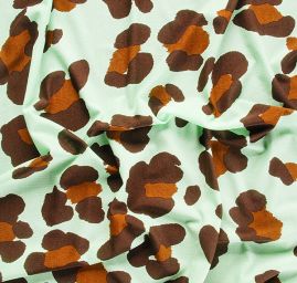 Úplet žoržetový zvířecí vzor jasně zelená