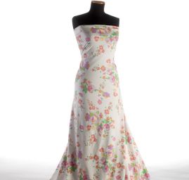 Úplet piké květy oranžovohnědé