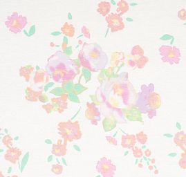 Úplet piké květy oranžovohnědé