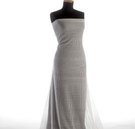 Krajka vzdušná výšivka ovály lomená bílá