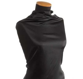 Satén taft pružný imitace hedvábí černý
