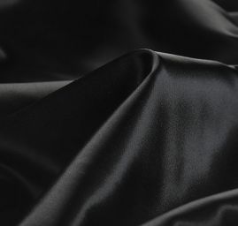 Satén taft pružný imitace hedvábí černý