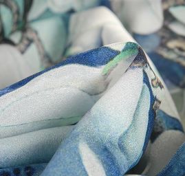 Krepdešín tisk vzor magnolie