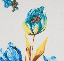 Krepdešín tisk tulipán slonová kost