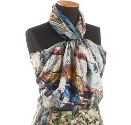 Krepdešín tisk kytice